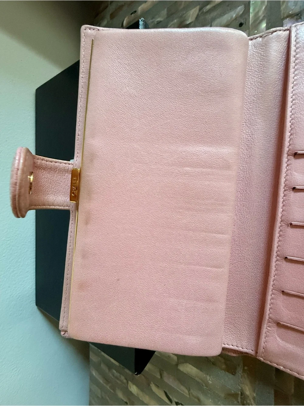 CHANEL pink leather